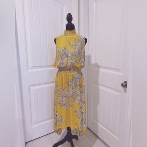 nanette High Neck Sleeveless Dress Golden Cypress size 10